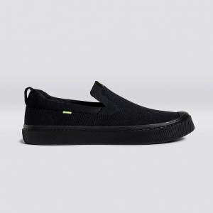 Cariuma Low Top Bamboo Weave Knit IBI Slip-On Dames Zwart | RPNJ08532