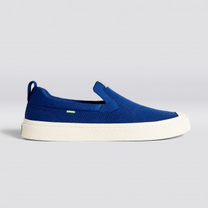 Cariuma Low Top Bamboo Weave Knit Vegan IBI Slip-On Dames Blauw | USRH20781