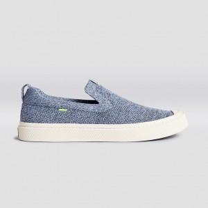 Cariuma Low Top Bamboo Weave Knit Vegan IBI Slip-On Dames Blauw | CUOA76021