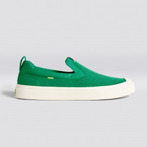 Cariuma Low Top Bamboo Weave Knit Vegan IBI Slip-On Dames Groen | BGEI45608