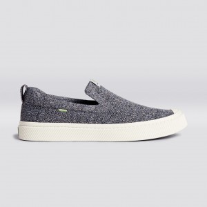 Cariuma Low Top Bamboo Weave Knit Vegan IBI Slip-On Dames Grijs | HKAQ57893