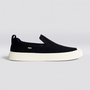 Cariuma Low Top Bamboo Weave Knit Vegan IBI Slip-On Dames Zwart | RTBM74609