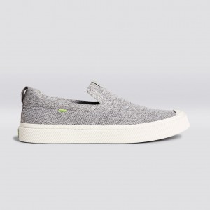 Cariuma Low Top Bamboo Weave Knit Vegan IBI Slip-On Dames Lichtgrijs | XFQK28156