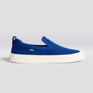 Cariuma Low Top Bamboo Weave Knit Vegan IBI Slip-On Heren Blauw | LIVB96801