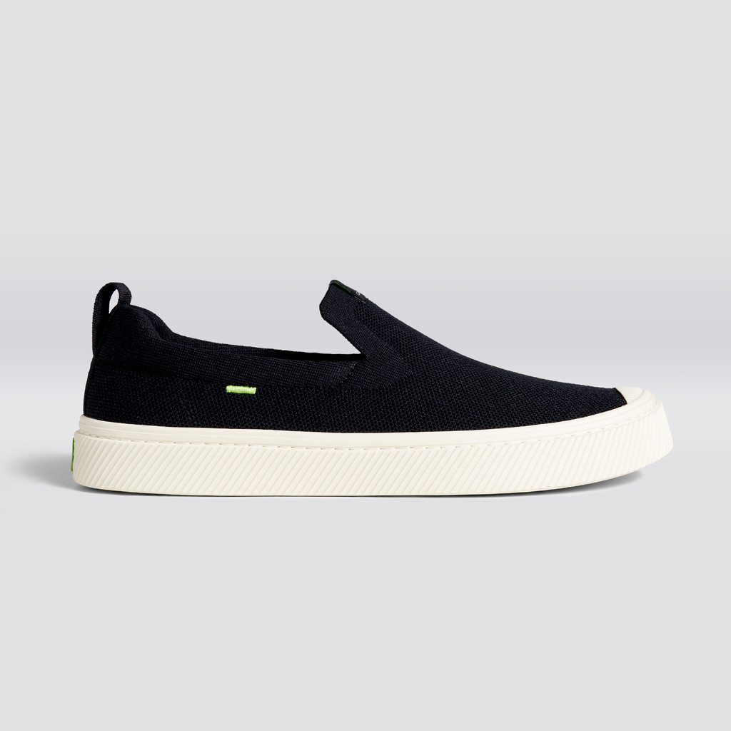 Cariuma Low Top Bamboo Weave Knit Vegan IBI Slip-On Heren Zwart | TKRM47215