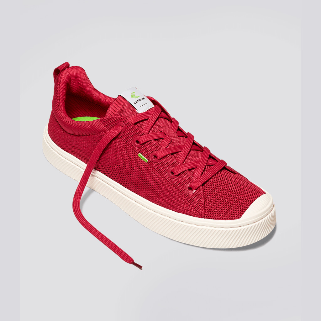 Cariuma Low Top Bamboo Weave Knit Vegan IBI Heren Rood | QLON72940