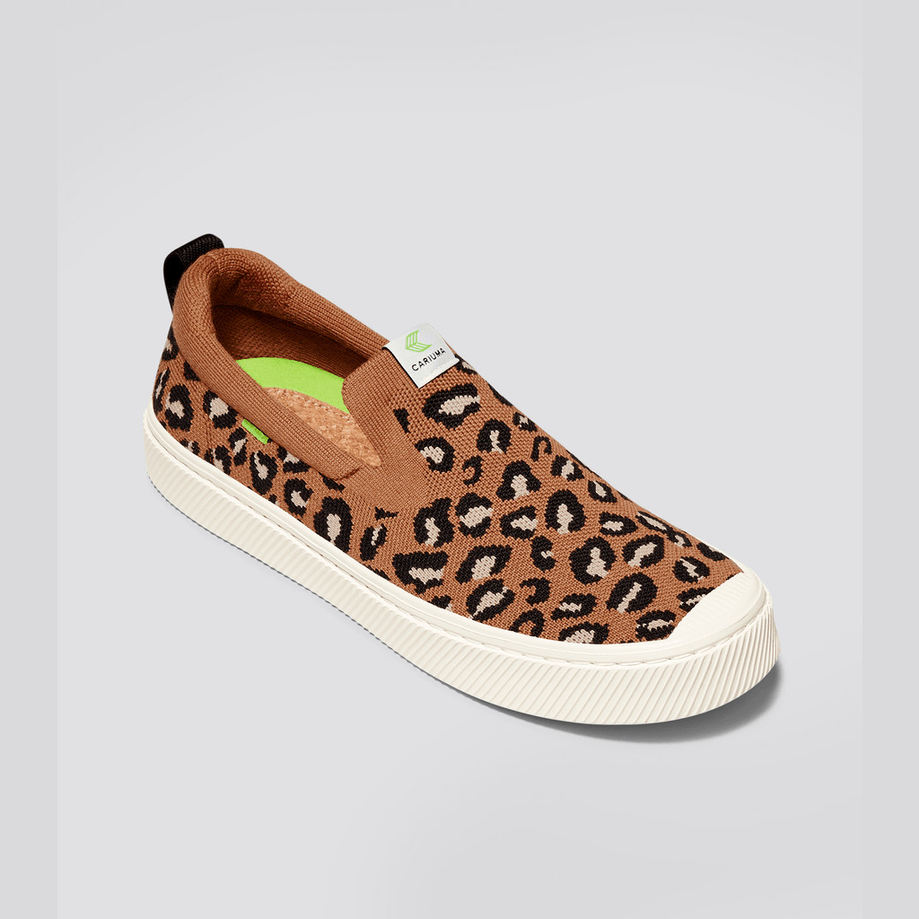 Cariuma Low Top Bamboo Weave Knit Vegan IBI Slip-On Heren Leopard | AEPQ67923