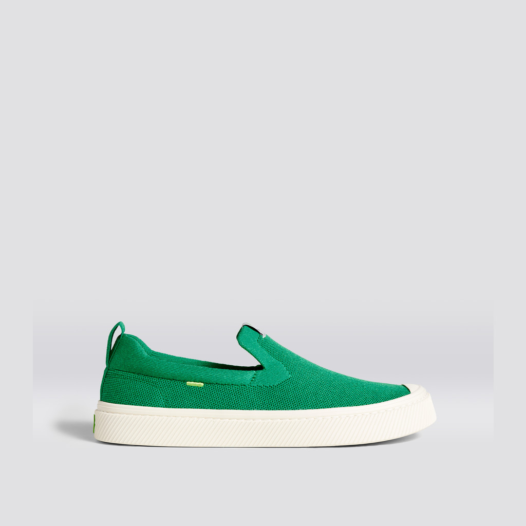 Cariuma Low Top Bamboo Weave Knit Vegan IBI Slip-On Heren Groen | LPMS19573