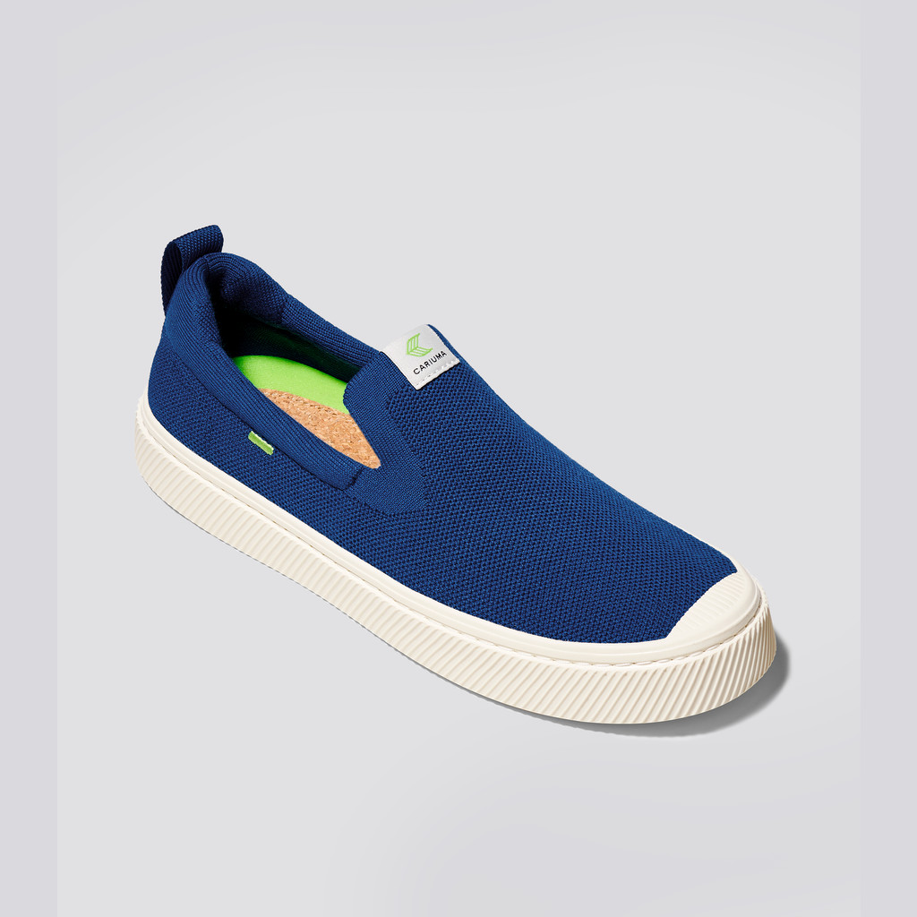 Cariuma Low Top Bamboo Weave Knit Vegan IBI Slip-On Dames Blauw | USRH20781