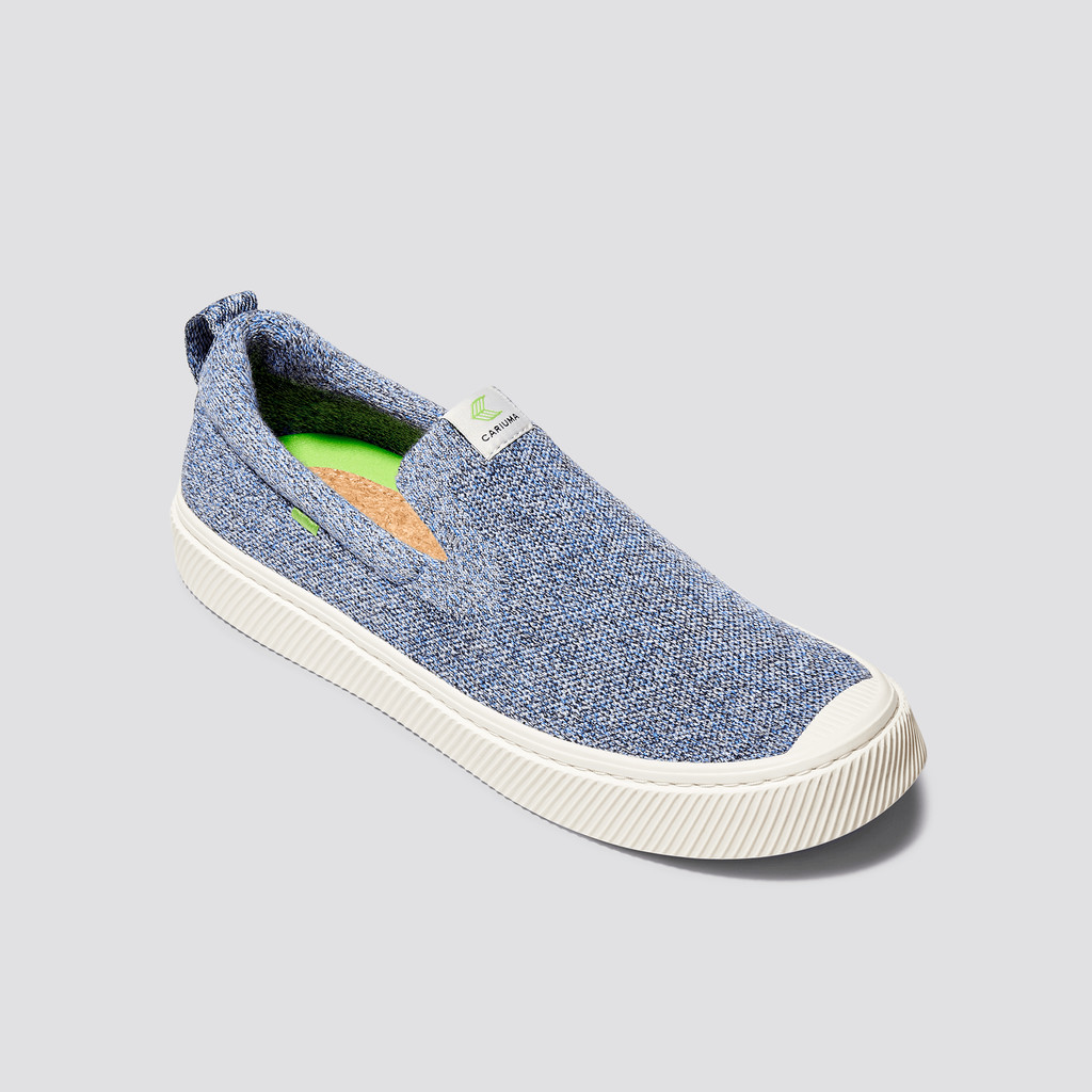 Cariuma Low Top Bamboo Weave Knit Vegan IBI Slip-On Dames Blauw | CUOA76021