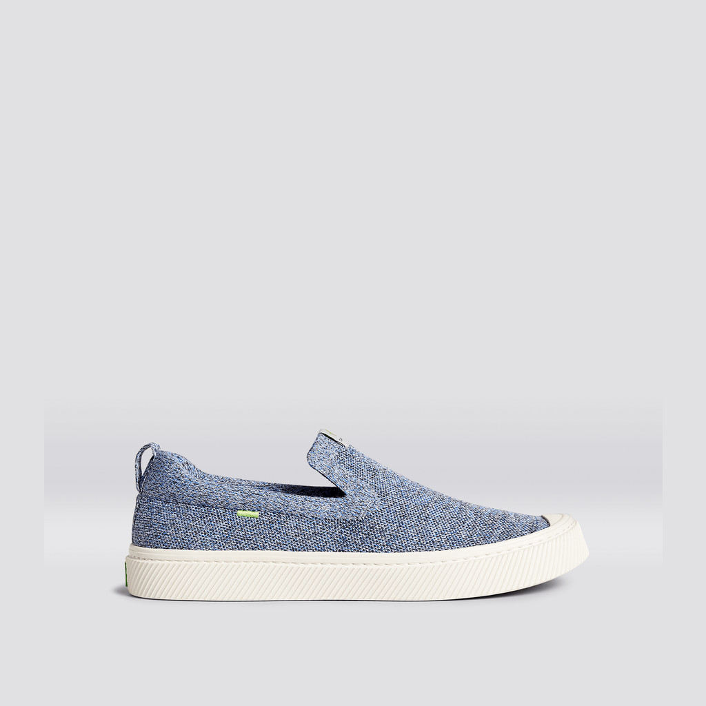 Cariuma Low Top Bamboo Weave Knit Vegan IBI Slip-On Dames Blauw | CUOA76021