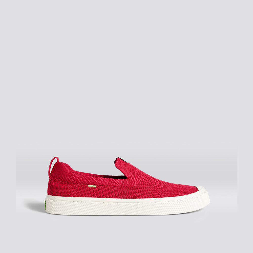 Cariuma Low Top Bamboo Weave Knit Vegan IBI Slip-On Heren Rood | IYCD26143