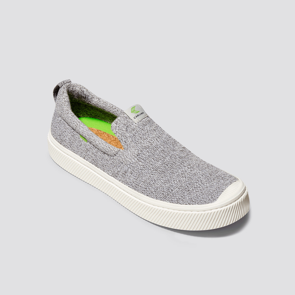 Cariuma Low Top Bamboo Weave Knit Vegan IBI Slip-On Dames Lichtgrijs | XFQK28156