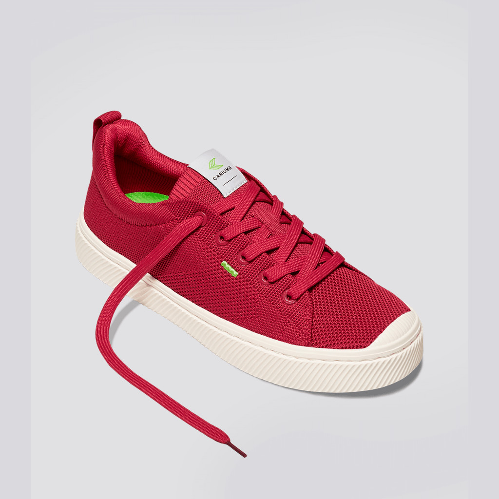 Cariuma Low Top Bamboo Weave Knit Vegan IBI Dames Rood | JNHS24968